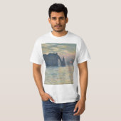 Claude Monet - The Cliff, Étretat, Sunset T-shirt (Voorkant volledig)