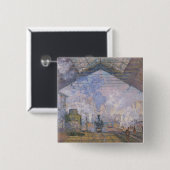 Claude Monet | The Gare St. Lazare, 1877 Vierkante Button 5,1 Cm (Voorkant /achterkant)