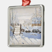 Claude Monet, The Magpie, beroemd schilderij, Metalen Ornament (Links)