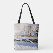 Claude Monet, The Magpie, beroemd schilderij, Tote Bag (Achterkant)