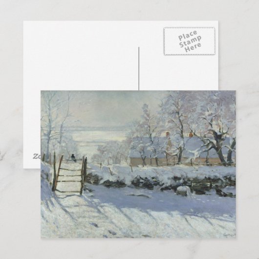 Claude Monet - The Magpie Briefkaart (Voorkant / Achterkant)