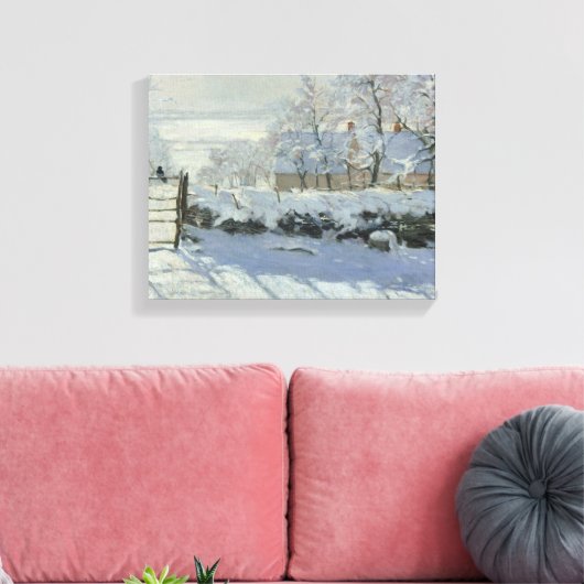 Claude Monet - The Magpie Canvas Afdruk (Insitu (Woonkamer))