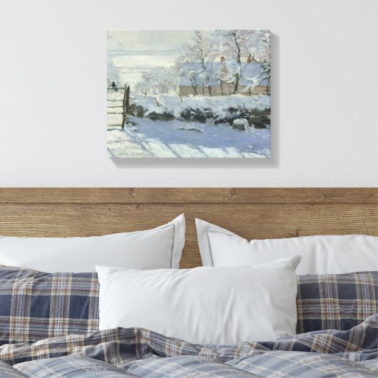 Claude Monet - The Magpie Canvas Afdruk (Insitu (Slaapkamer))