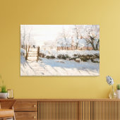 Claude Monet - The Magpie Canvas Afdruk (Insitu (Woonkamer))
