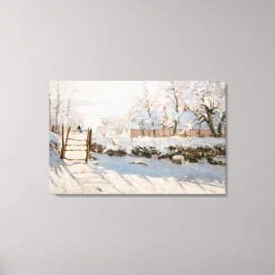 Claude Monet - The Magpie Canvas Afdruk