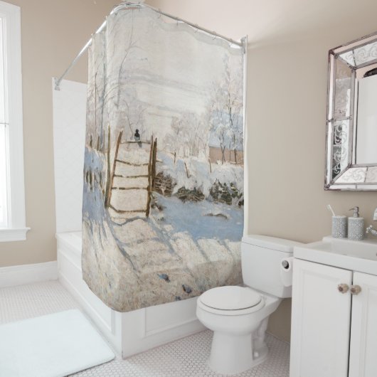 Claude Monet - The Magpie Douchegordijn (In situ)