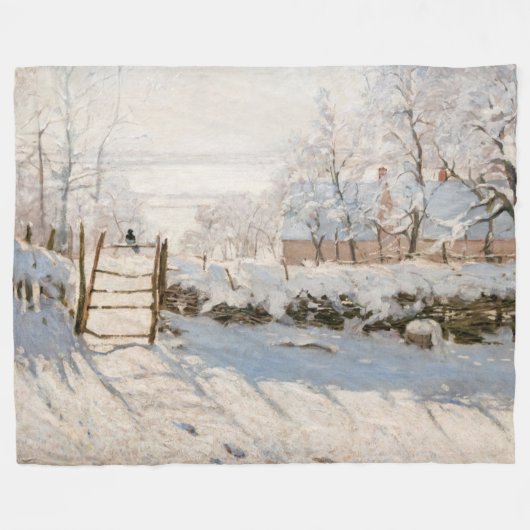 Claude Monet - The Magpie Fleece Deken (Voorkant (Horizontaal))