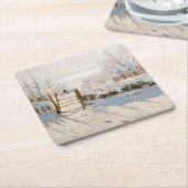 Claude Monet - The Magpie Kartonnen Onderzetters (Schuin)