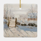 Claude Monet - The Magpie Keramisch Ornament (Achterkant)