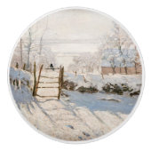 Claude Monet - The Magpie Keramische Knop (Voorkant)