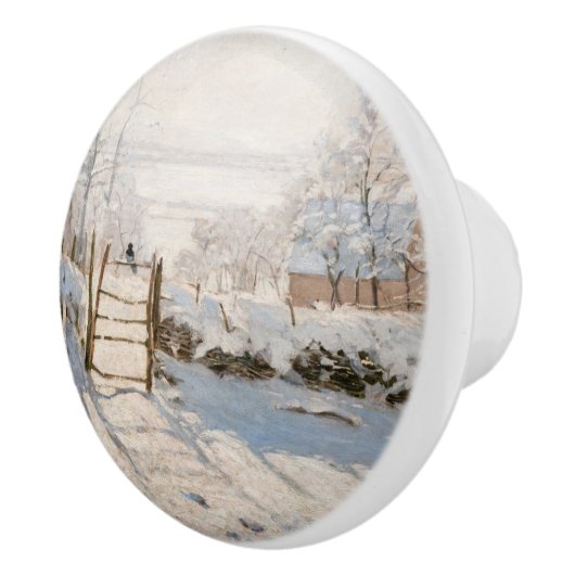 Claude Monet - The Magpie Keramische Knop (Rechts)