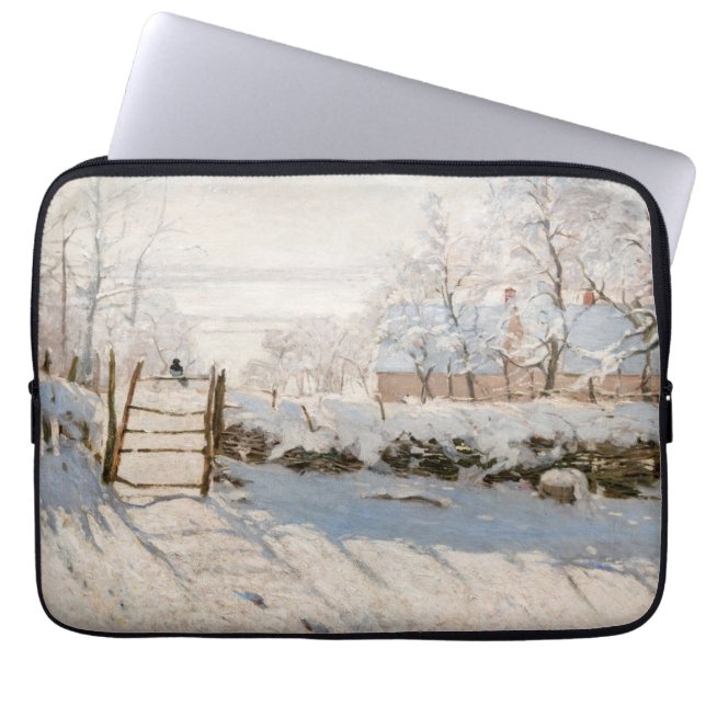 Claude Monet - The Magpie Laptop Sleeve (Voorkant)