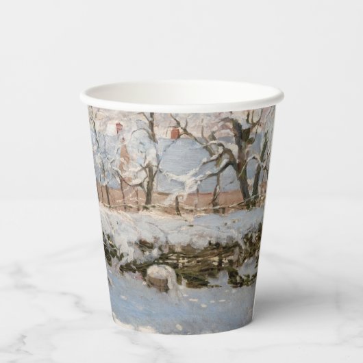 Claude Monet - The Magpie Papieren Bekers (Achterkant)