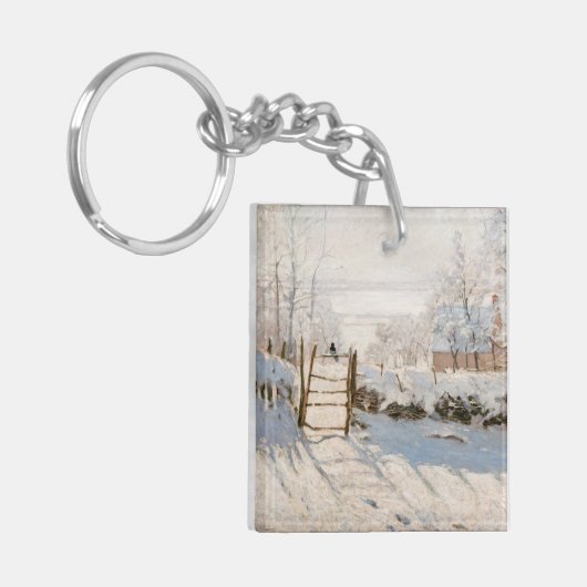Claude Monet - The Magpie Sleutelhanger (Voorkant Links)