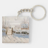 Claude Monet - The Magpie Sleutelhanger (Achterkant)