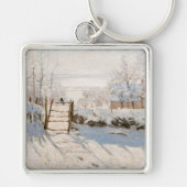 Claude Monet - The Magpie Sleutelhanger (Voorkant)