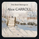 Claude Monet - The Magpie Vierkante Sticker<br><div class="desc">The Magpie / La Pie - Claude Monet,  Oil on Canvas, 1868-1869</div>