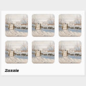 Claude Monet - The Magpie Vierkante Sticker (Vel)