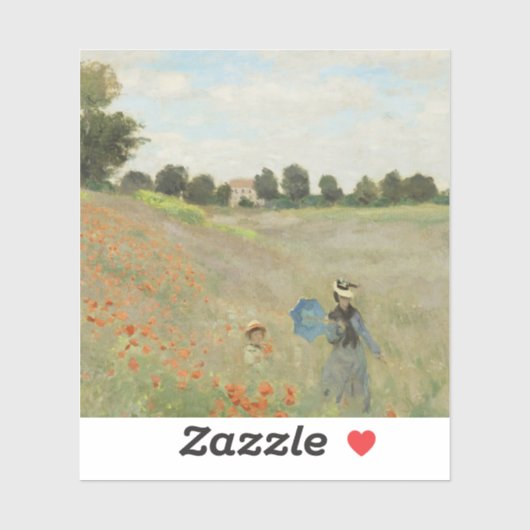 Claude Monet The Poppy Field near Argenteuil Art Sticker (Vel)