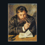 Claude Monet (The Reader) by Renoir Briefkaart<br><div class="desc">Pierre Auguste-Renoir's famous portrait painting of Claude Monet (The Reader).</div>
