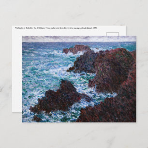 Claude Monet - The Rocks at Belle-Ile, Wild Coast Briefkaart