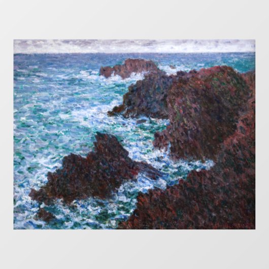 Claude Monet - The Rocks at Belle-Ile, Wild Coast Raamsticker (Vel)