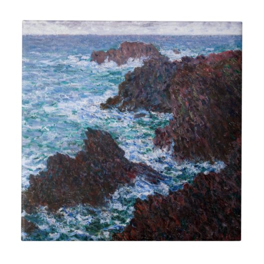 Claude Monet - The Rocks at Belle-Ile, Wild Coast Tegeltje (Voorkant)