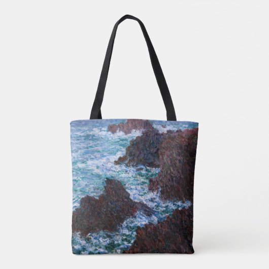 Claude Monet - The Rocks at Belle-Ile, Wild Coast Tote Bag (Achterkant)