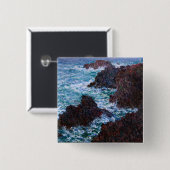Claude Monet - The Rocks at Belle-Ile, Wild Coast Vierkante Button 5,1 Cm (Voorkant /achterkant)