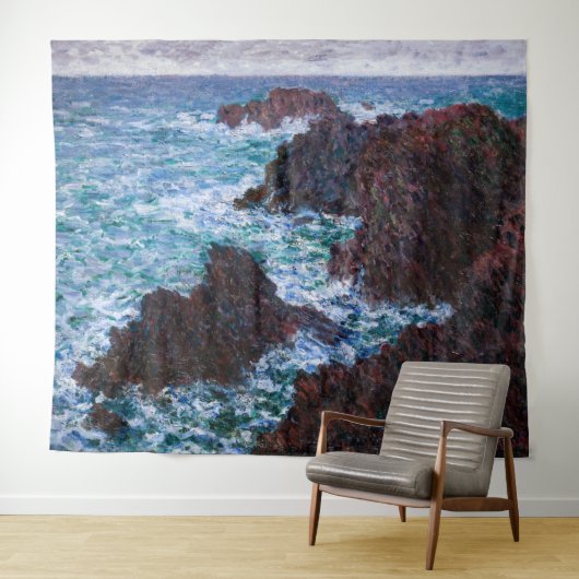 Claude Monet - The Rocks at Belle-Ile, Wild Coast Wandkleed (In Situ (horizontaal))