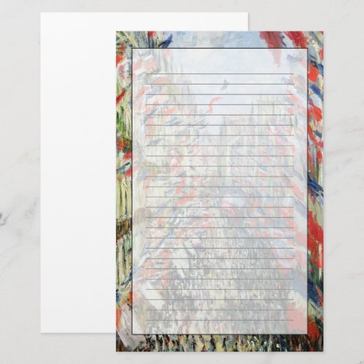 Claude Monet | The Rue Montorgueil, Parijs Briefpapier (Voorkant / Achterkant)