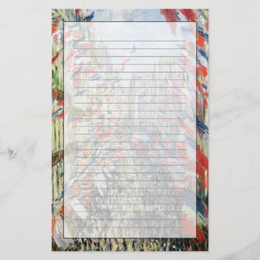 Claude Monet | The Rue Montorgueil, Parijs Briefpapier (Voorkant)