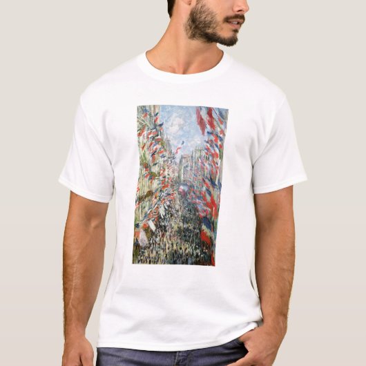 Claude Monet | The Rue Montorgueil, Parijs T-shirt (Voorkant)
