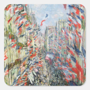 Claude Monet   The Rue Montorgueil, Parijs Vierkante Sticker