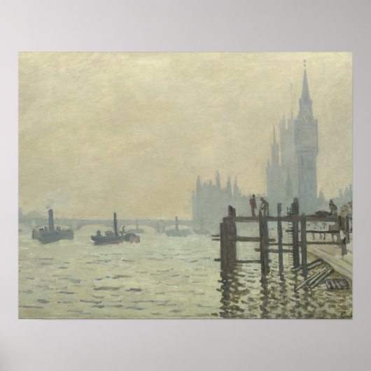 Claude Monet - The Thames at Westminster Poster (Voorkant)