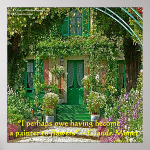 Claude Monet Thuis & Bloem Schilderij Citaat Poste Poster
