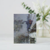 Claude Monet Train in the Snow 1875 Technique Oil Briefkaart (Staand voorkant)