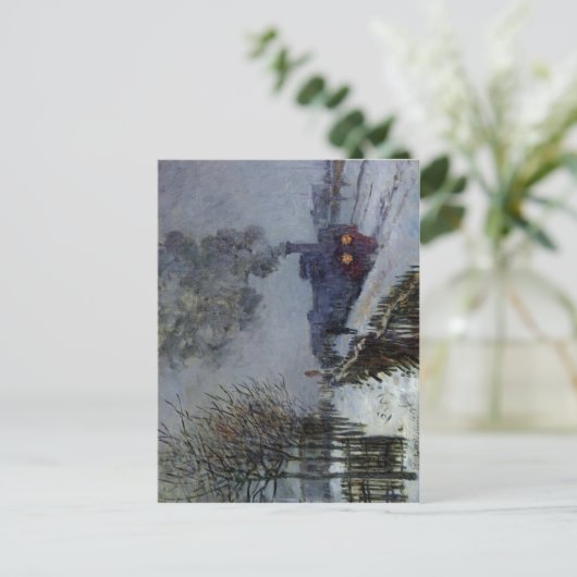 Claude Monet Train in the Snow 1875 Technique Oil Briefkaart (Staand voorkant)
