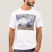 Claude Monet Train Station Popular  Art T-shirt (Voorkant)