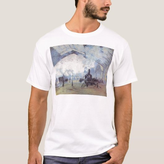 Claude Monet Train Station Popular  Art T-shirt (Voorkant)