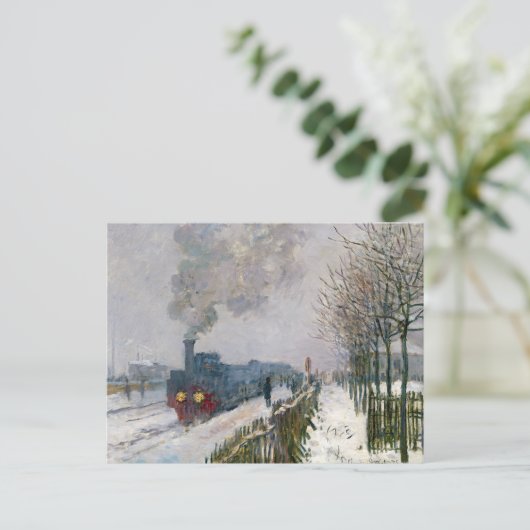 Claude Monet - Trein in de Sneeuw / De Locomotief Briefkaart (Staand voorkant)