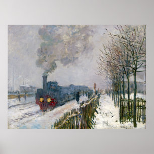 Claude Monet - Trein in de Sneeuw / De Locomotief Poster