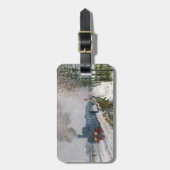 Claude Monet - Trein in in de Sneeuw / De Locomoti Bagagelabel (Voorkant verticaal)