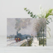Claude Monet - Trein in in de Sneeuw / De Locomoti Bedankkaart (Staand voorkant)