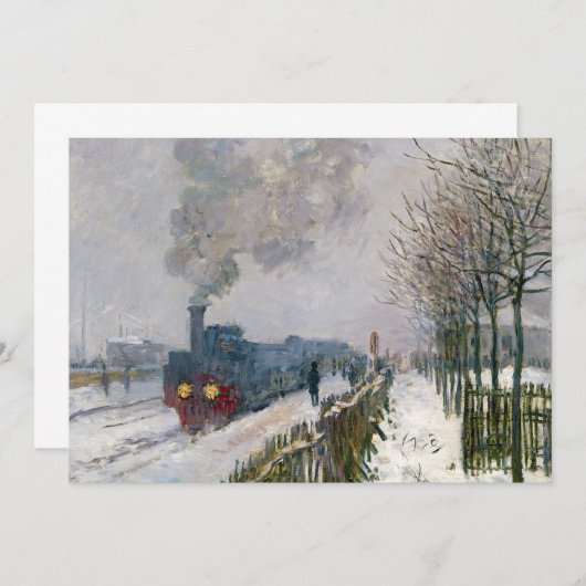 Claude Monet - Trein in in de Sneeuw / De Locomoti Bedankkaart (Voorkant / Achterkant)