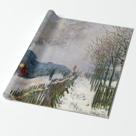 Claude Monet - Trein in in de Sneeuw / De Locomoti Cadeaupapier (Uitgerold)