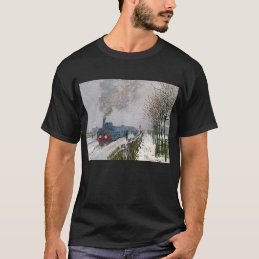Claude Monet - Trein in in de Sneeuw / De Locomoti T-shirt (Voorkant)