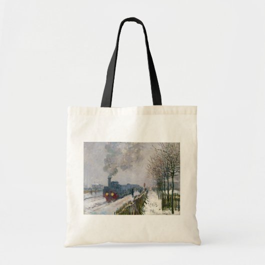 Claude Monet - Trein in in de Sneeuw / De Locomoti Tote Bag (Voorkant)