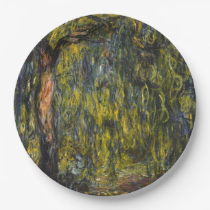 Claude Monet Treurwilg Impressionistische Kunst Papieren Bordje
