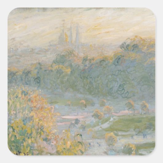 Claude Monet | Tuileries 1875 Vierkante Sticker (Voorkant)